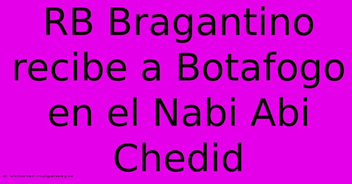 RB Bragantino Recibe A Botafogo En El Nabi Abi Chedid