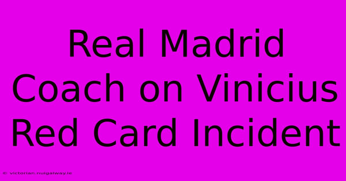 Real Madrid Coach On Vinicius Red Card Incident