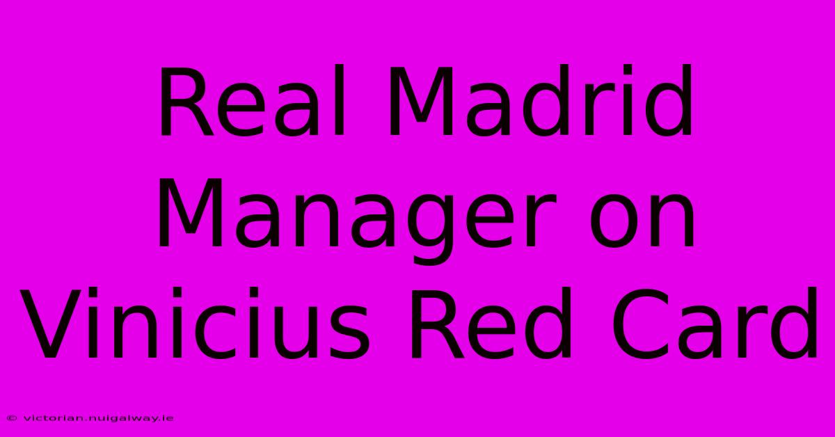 Real Madrid Manager On Vinicius Red Card