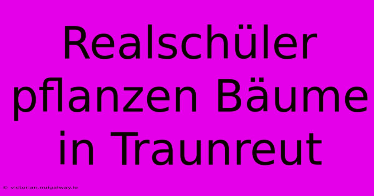 Realschüler Pflanzen Bäume In Traunreut