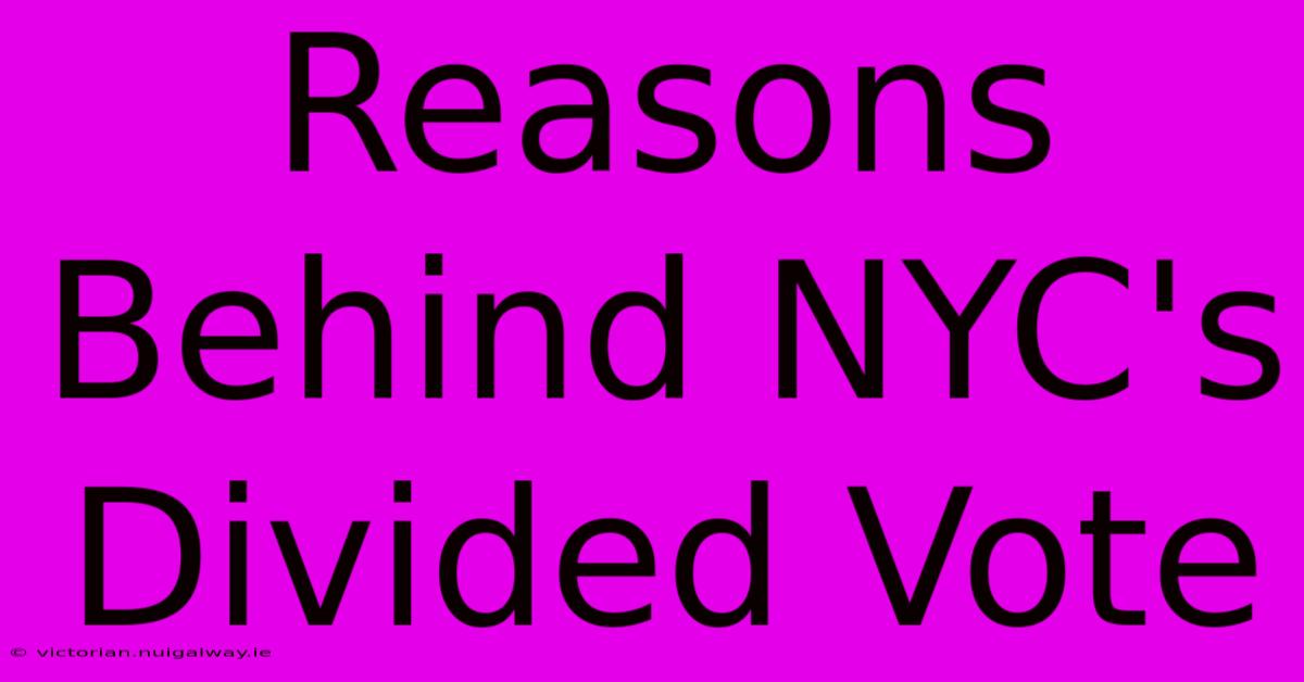 Reasons Behind NYC's Divided Vote