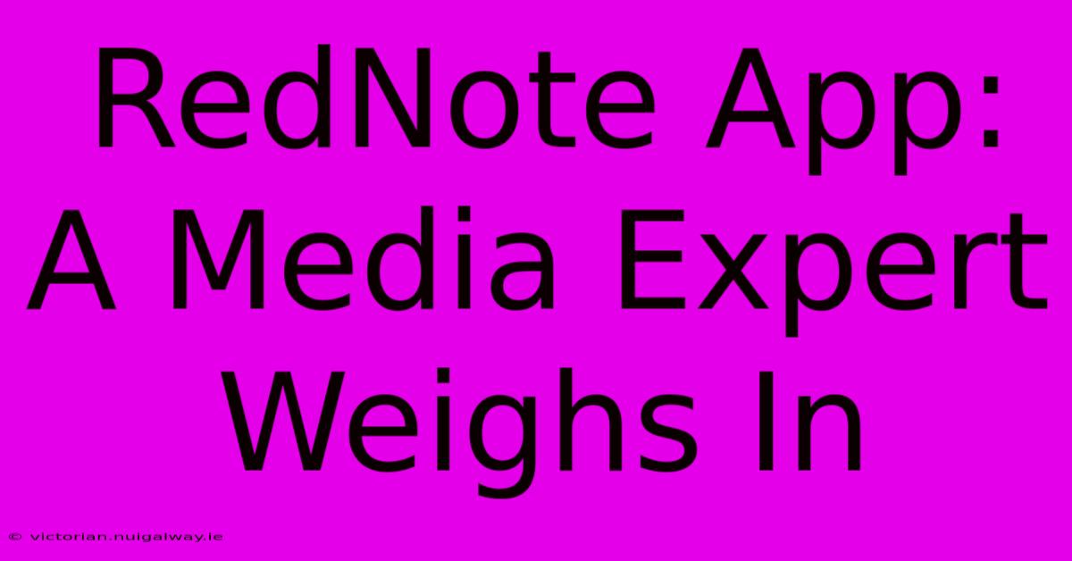 RedNote App: A Media Expert Weighs In