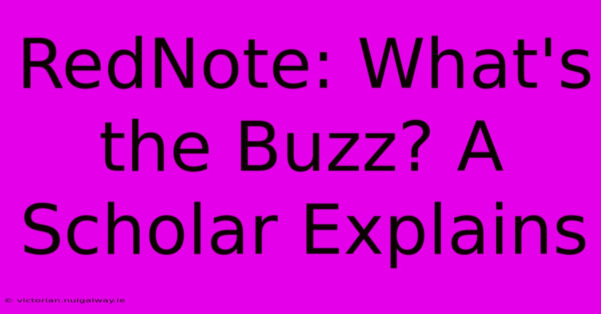 RedNote: What's The Buzz? A Scholar Explains