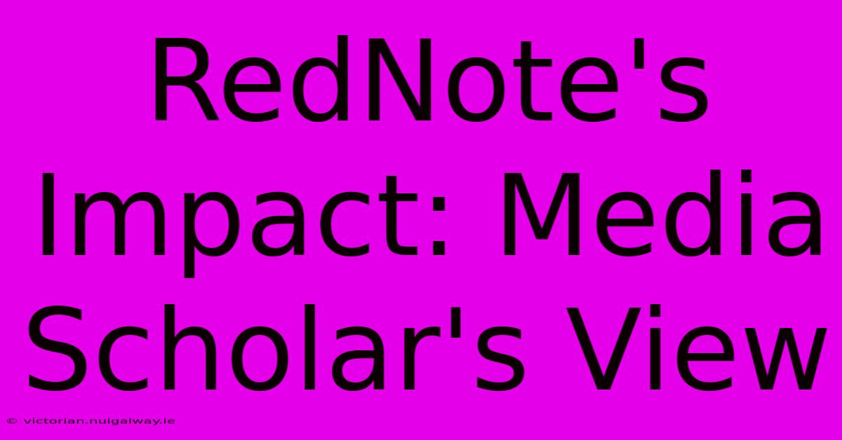 RedNote's Impact: Media Scholar's View