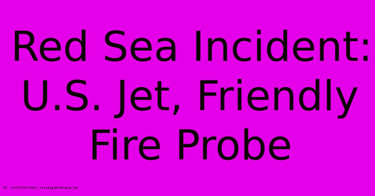 Red Sea Incident: U.S. Jet, Friendly Fire Probe