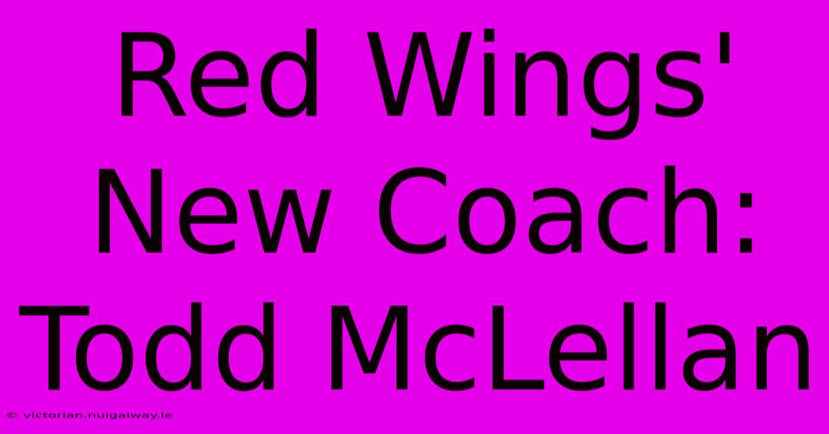 Red Wings' New Coach: Todd McLellan