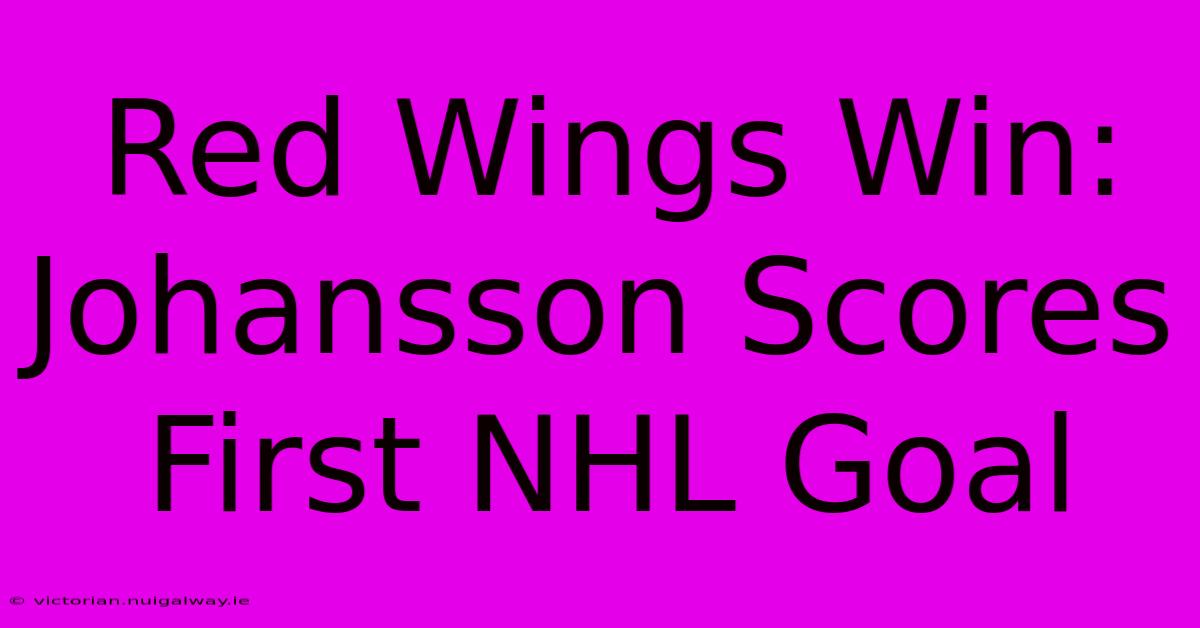 Red Wings Win: Johansson Scores First NHL Goal