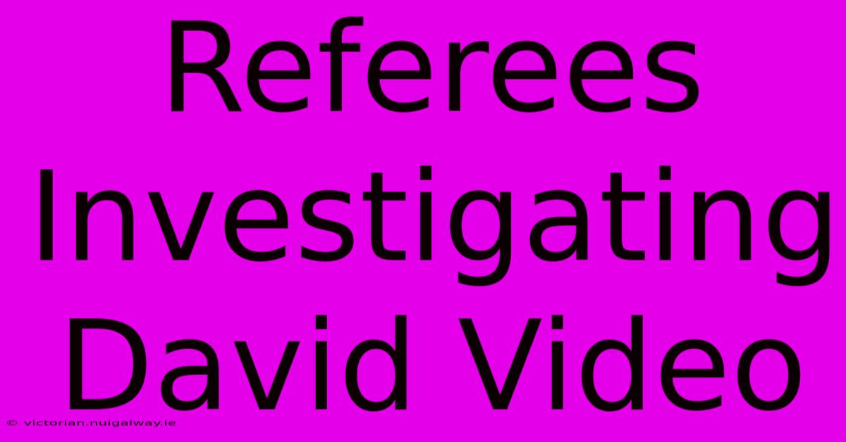 Referees Investigating David Video