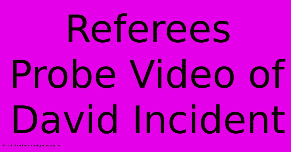 Referees Probe Video Of David Incident