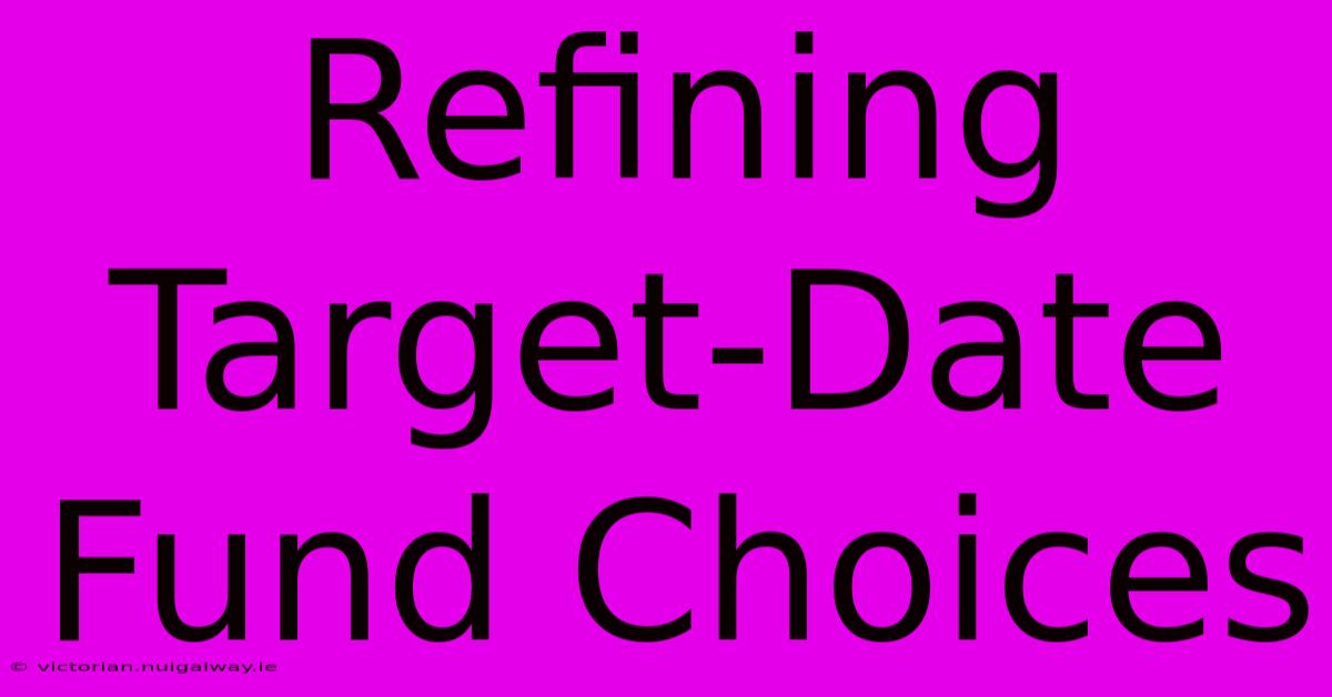 Refining Target-Date Fund Choices