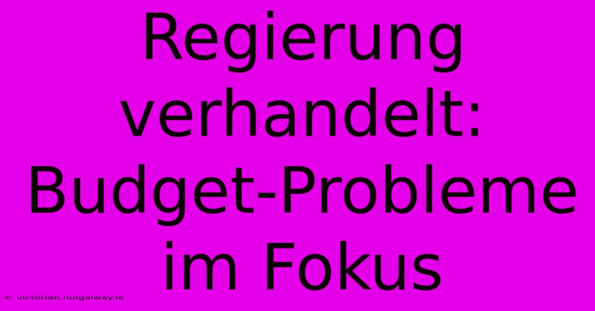 Regierung Verhandelt: Budget-Probleme Im Fokus 