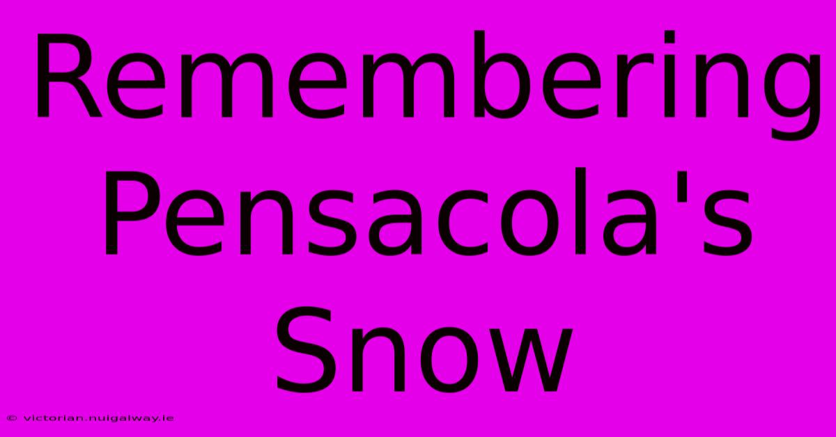 Remembering Pensacola's Snow