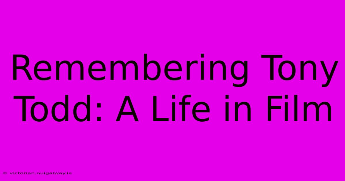 Remembering Tony Todd: A Life In Film