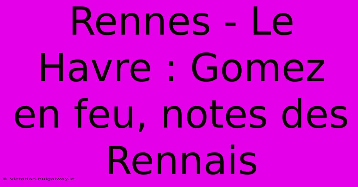 Rennes - Le Havre : Gomez En Feu, Notes Des Rennais