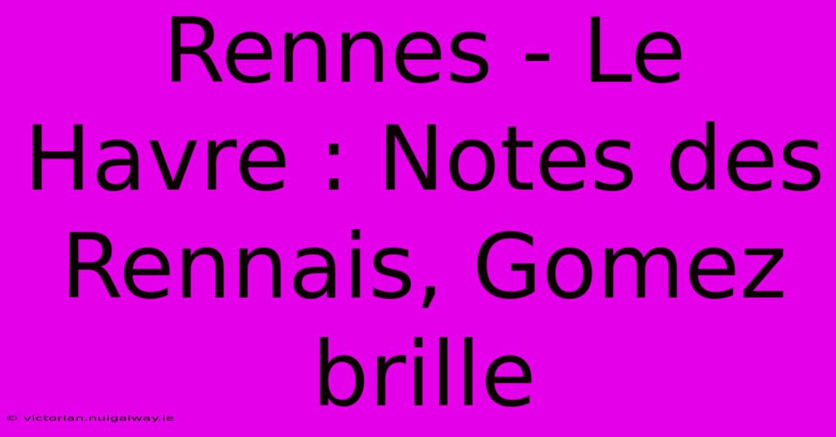 Rennes - Le Havre : Notes Des Rennais, Gomez Brille