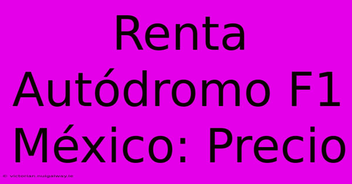 Renta Autódromo F1 México: Precio