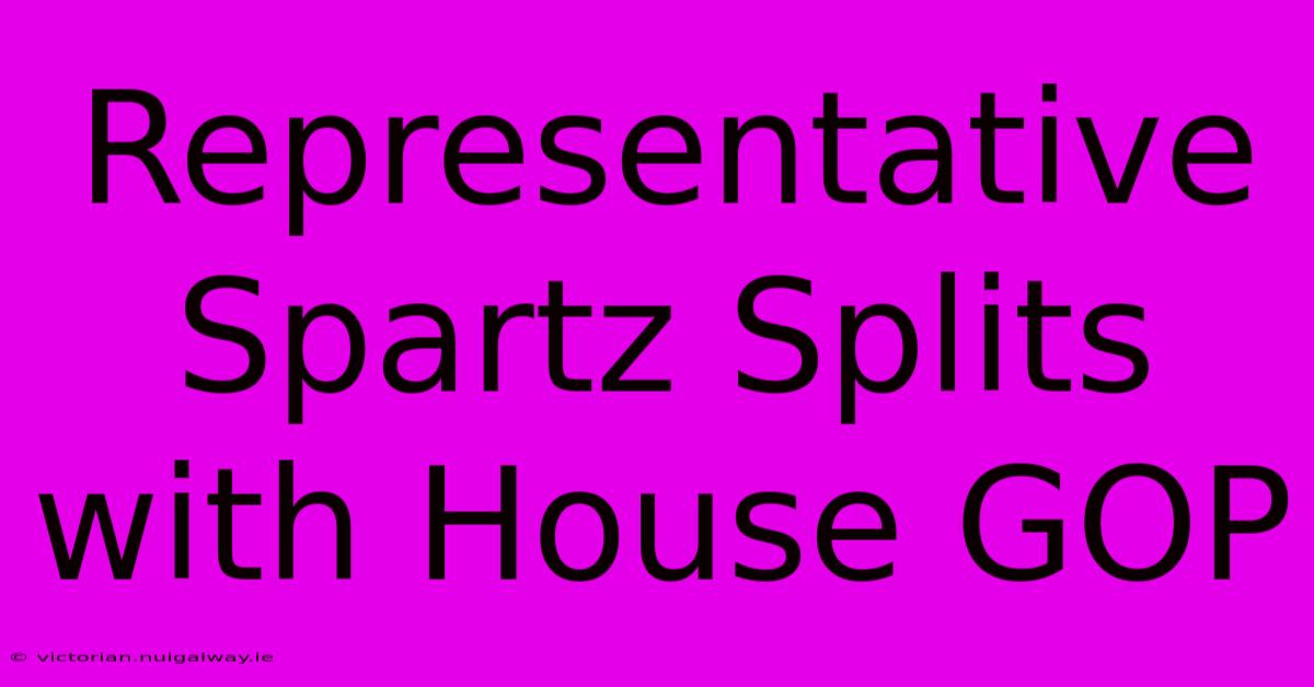 Representative Spartz Splits With House GOP