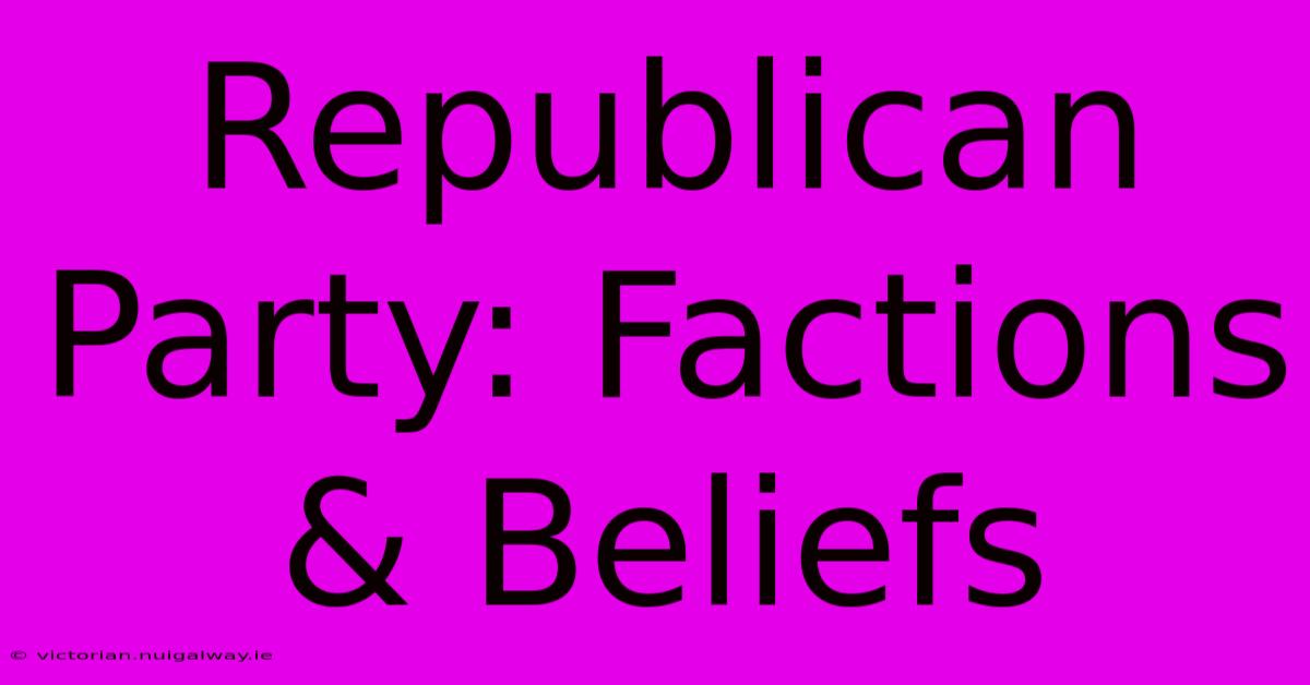 Republican Party: Factions & Beliefs