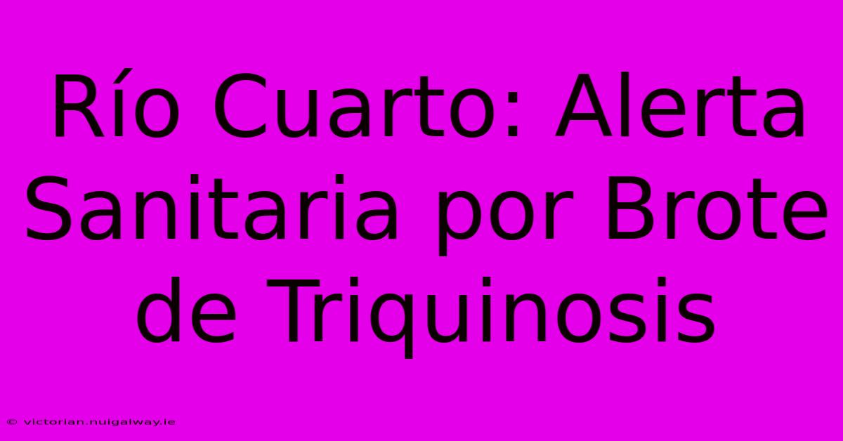 Río Cuarto: Alerta Sanitaria Por Brote De Triquinosis