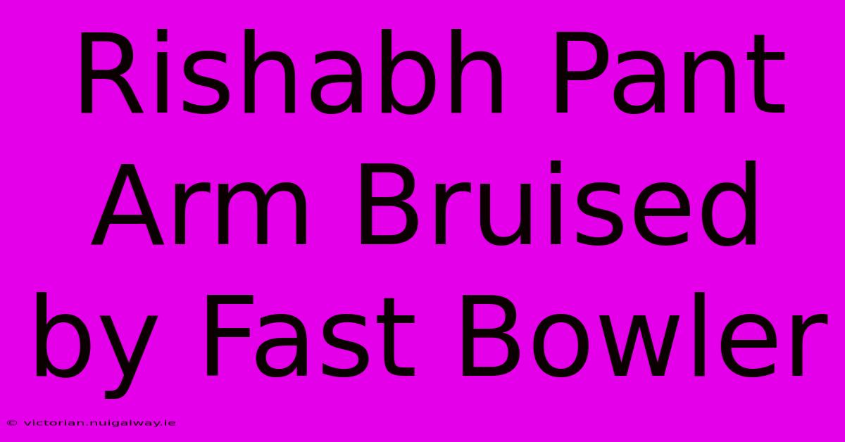 Rishabh Pant Arm Bruised By Fast Bowler