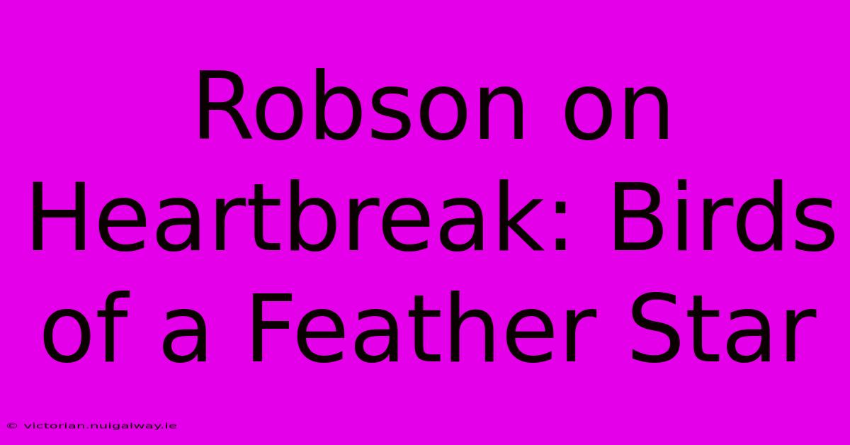 Robson On Heartbreak: Birds Of A Feather Star