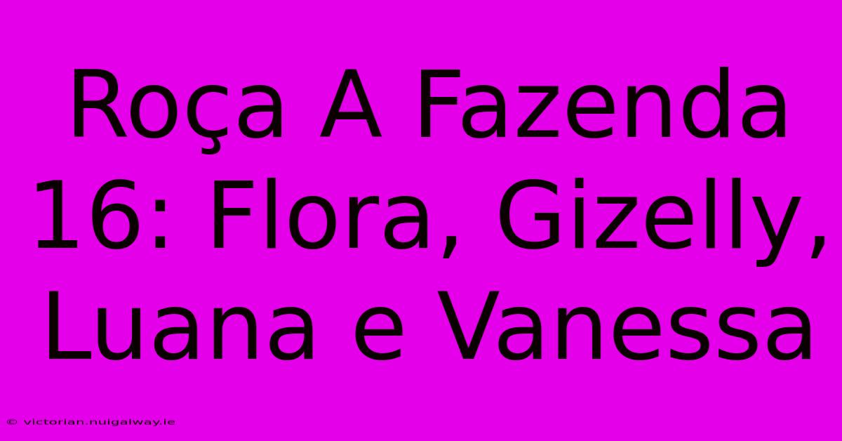 Roça A Fazenda 16: Flora, Gizelly, Luana E Vanessa