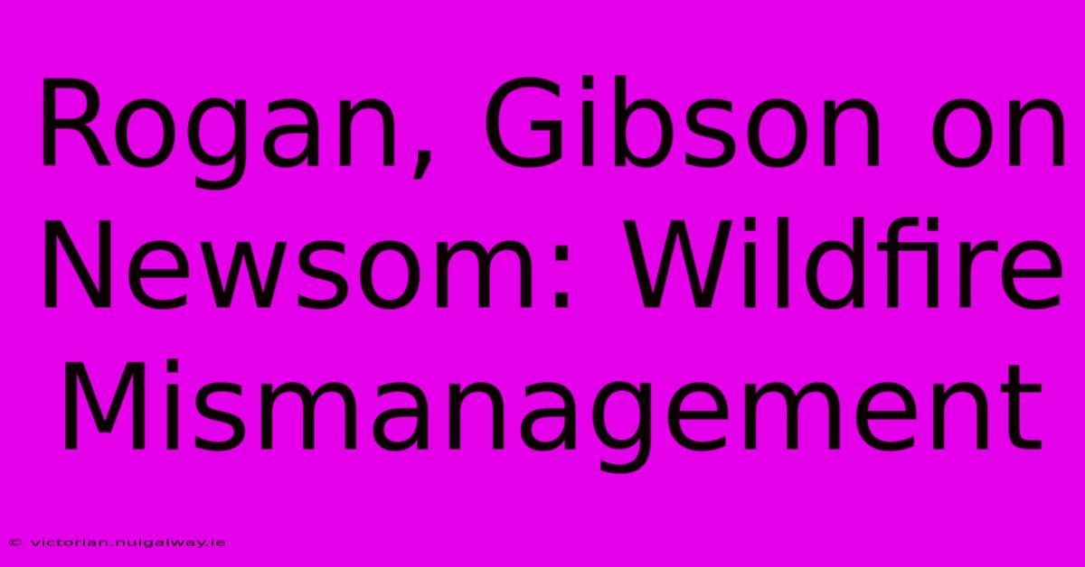 Rogan, Gibson On Newsom: Wildfire Mismanagement