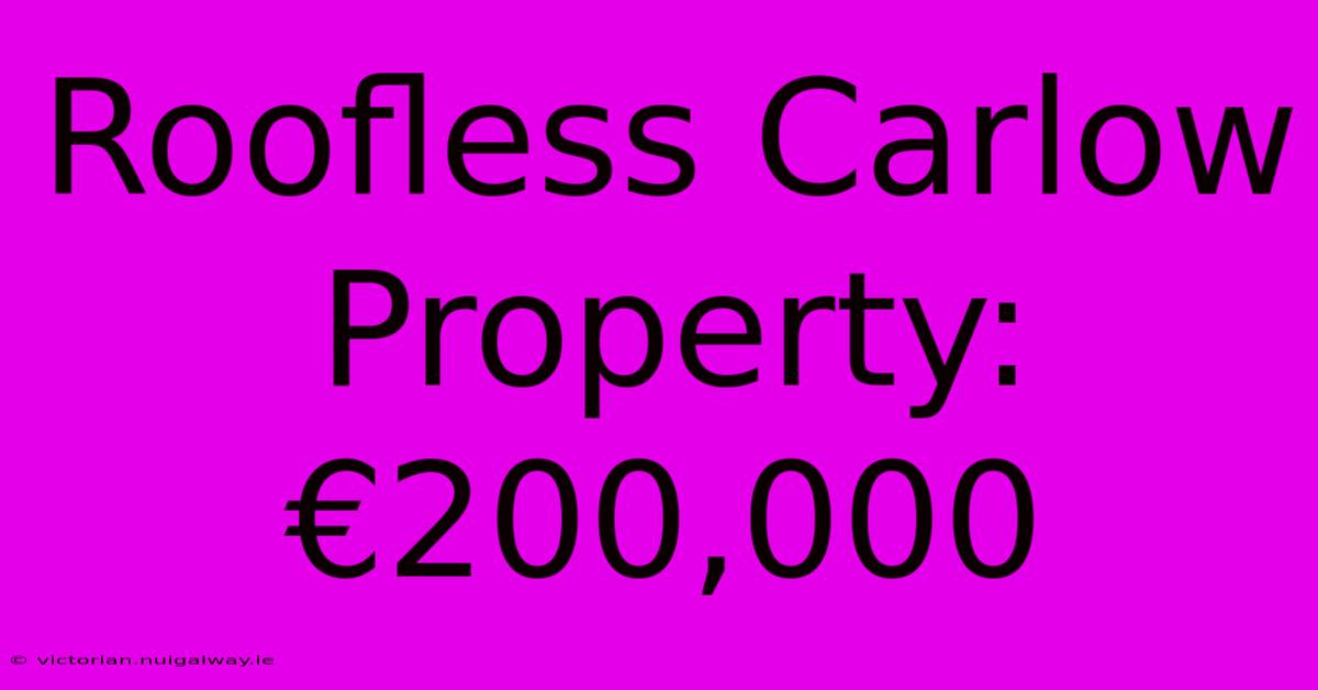 Roofless Carlow Property: €200,000