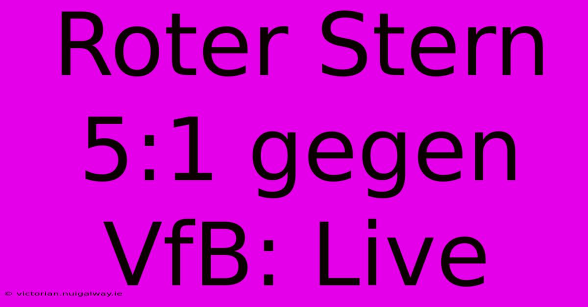 Roter Stern 5:1 Gegen VfB: Live