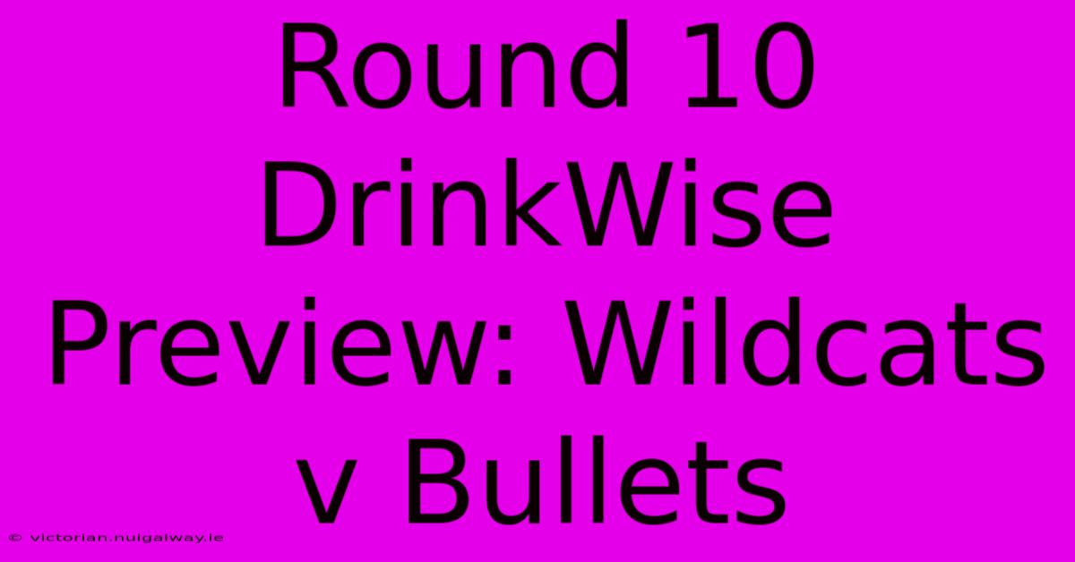 Round 10 DrinkWise Preview: Wildcats V Bullets