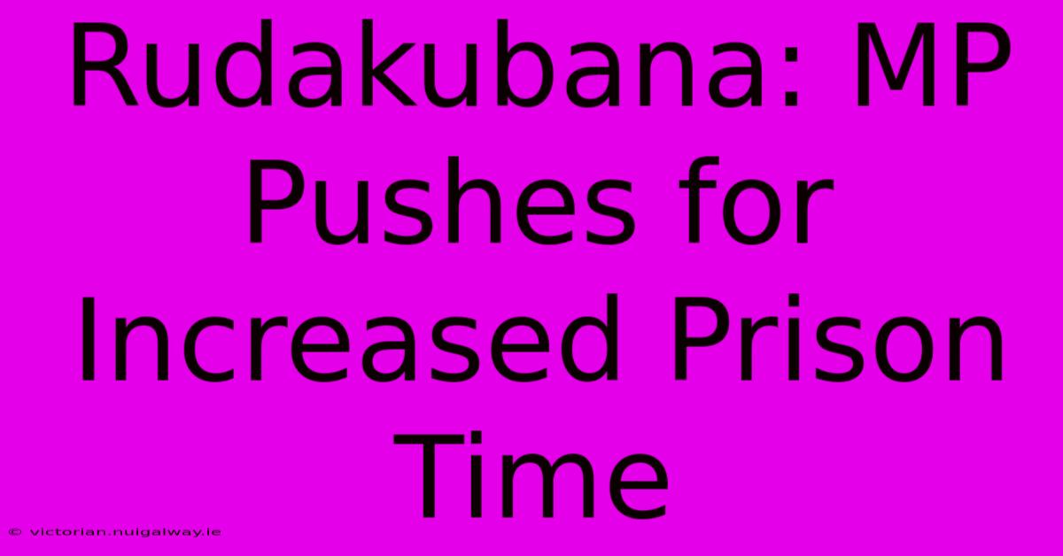 Rudakubana: MP Pushes For Increased Prison Time