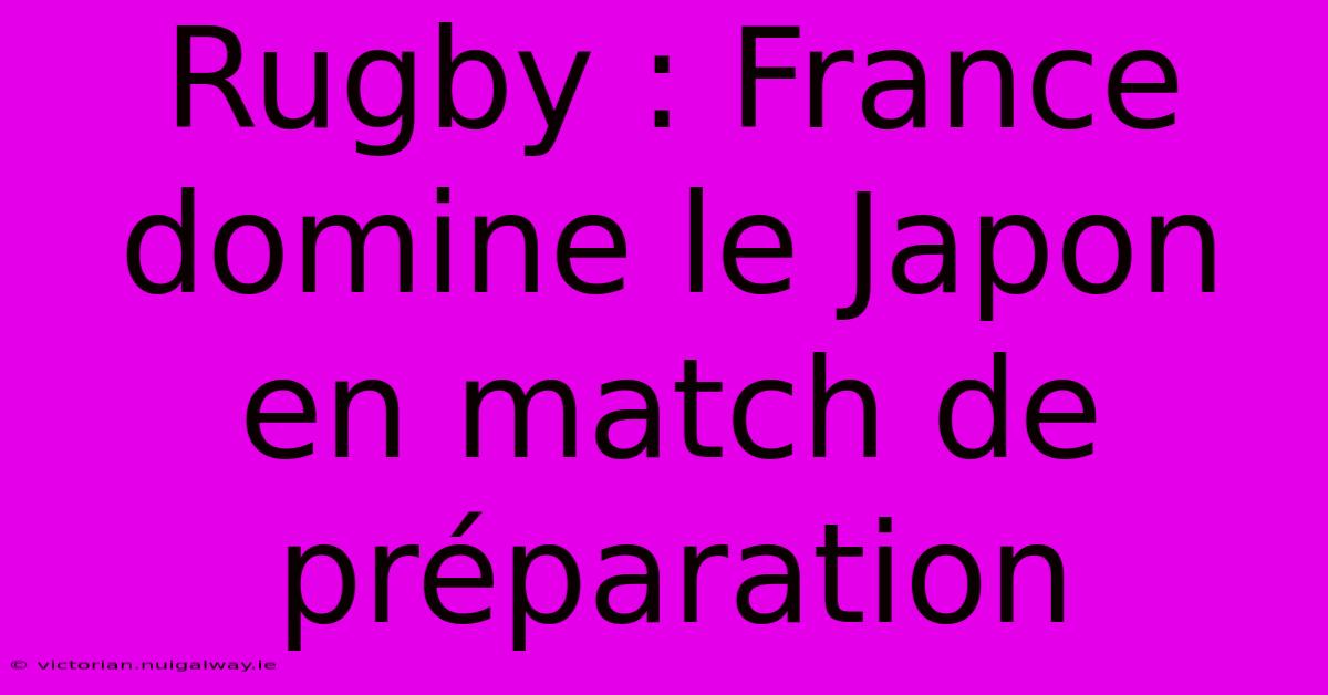 Rugby : France Domine Le Japon En Match De Préparation