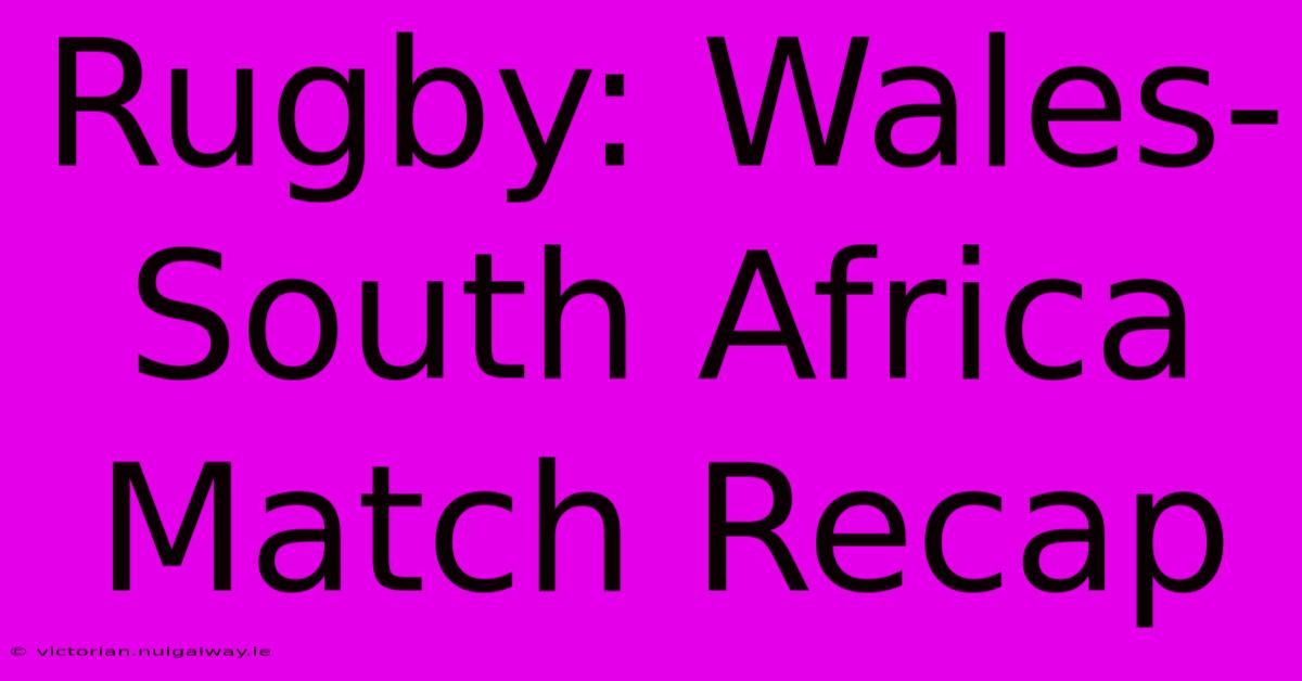 Rugby: Wales-South Africa Match Recap