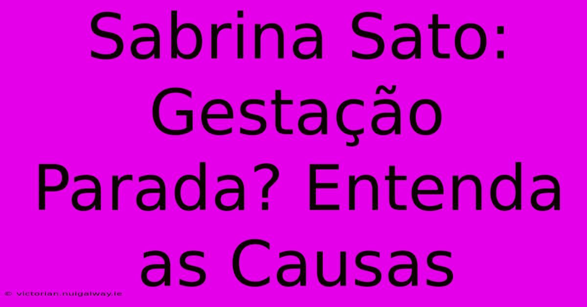 Sabrina Sato: Gestação Parada? Entenda As Causas