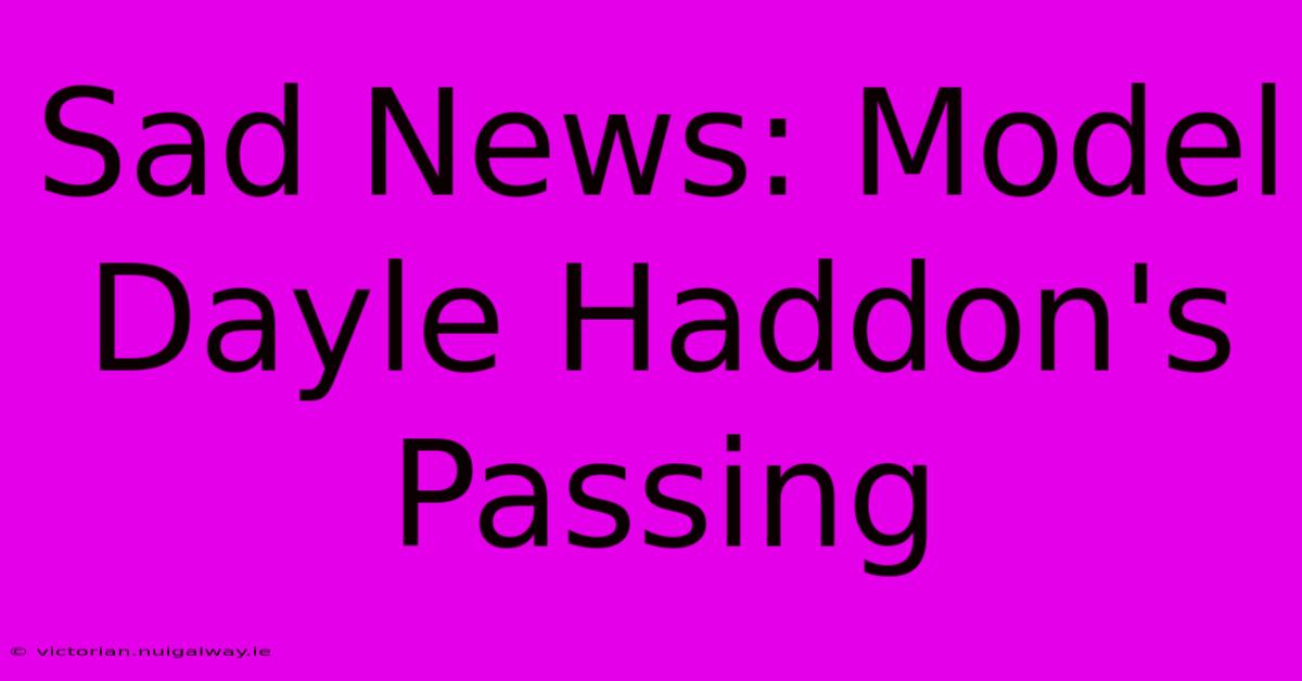 Sad News: Model Dayle Haddon's Passing