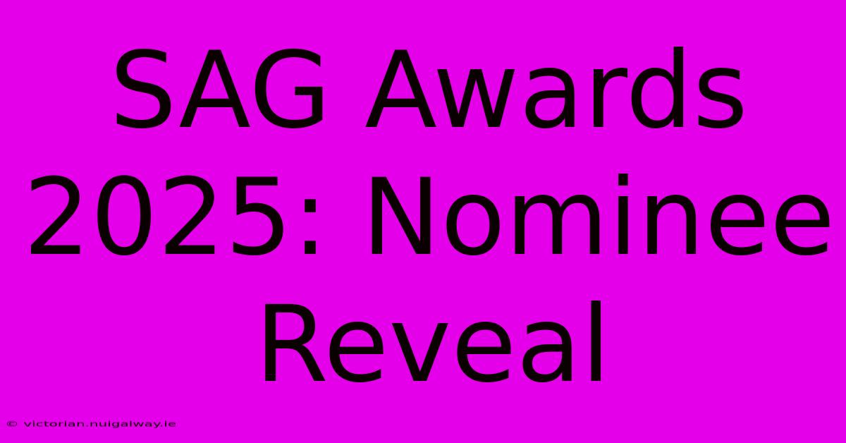 SAG Awards 2025: Nominee Reveal