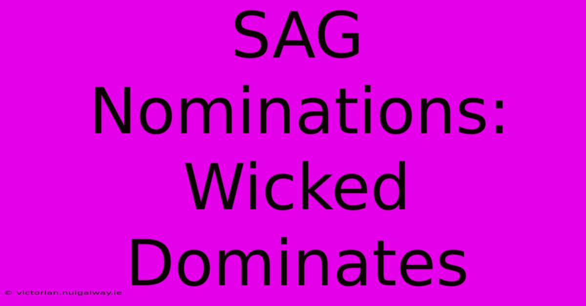 SAG Nominations: Wicked Dominates