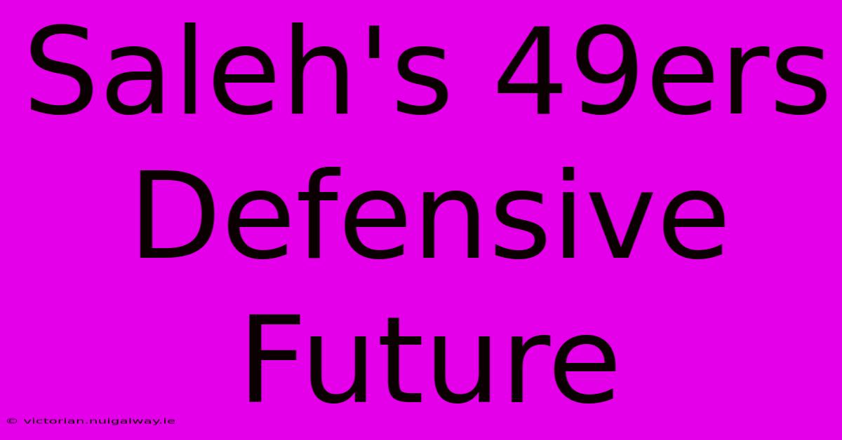 Saleh's 49ers Defensive Future