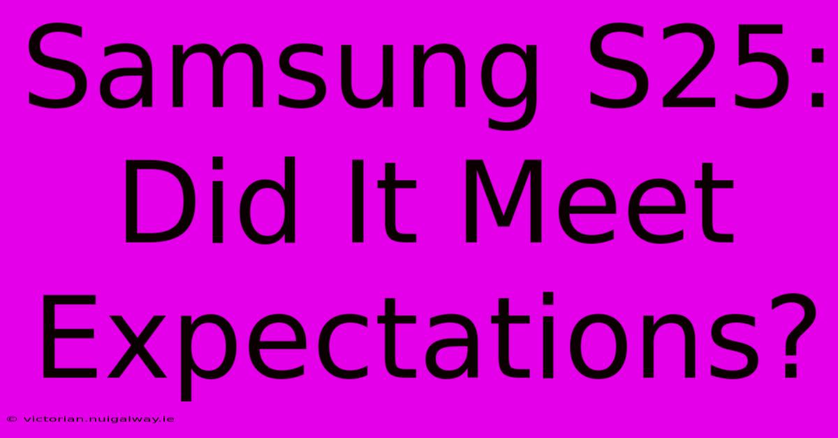 Samsung S25: Did It Meet Expectations?