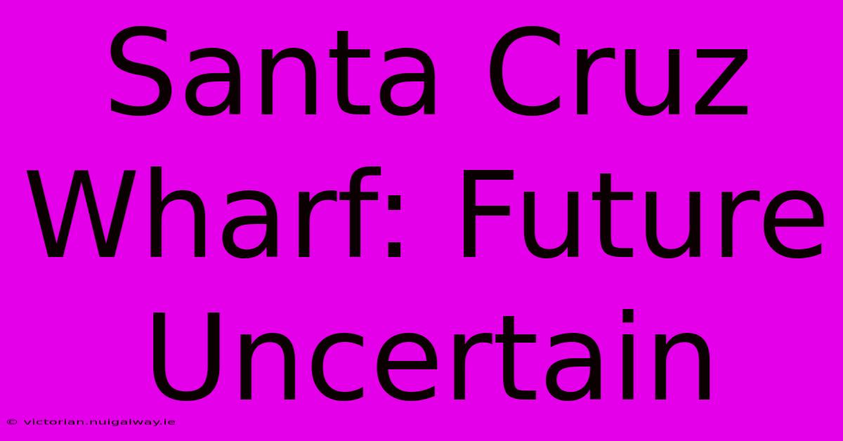 Santa Cruz Wharf: Future Uncertain