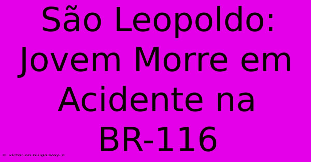 São Leopoldo: Jovem Morre Em Acidente Na BR-116