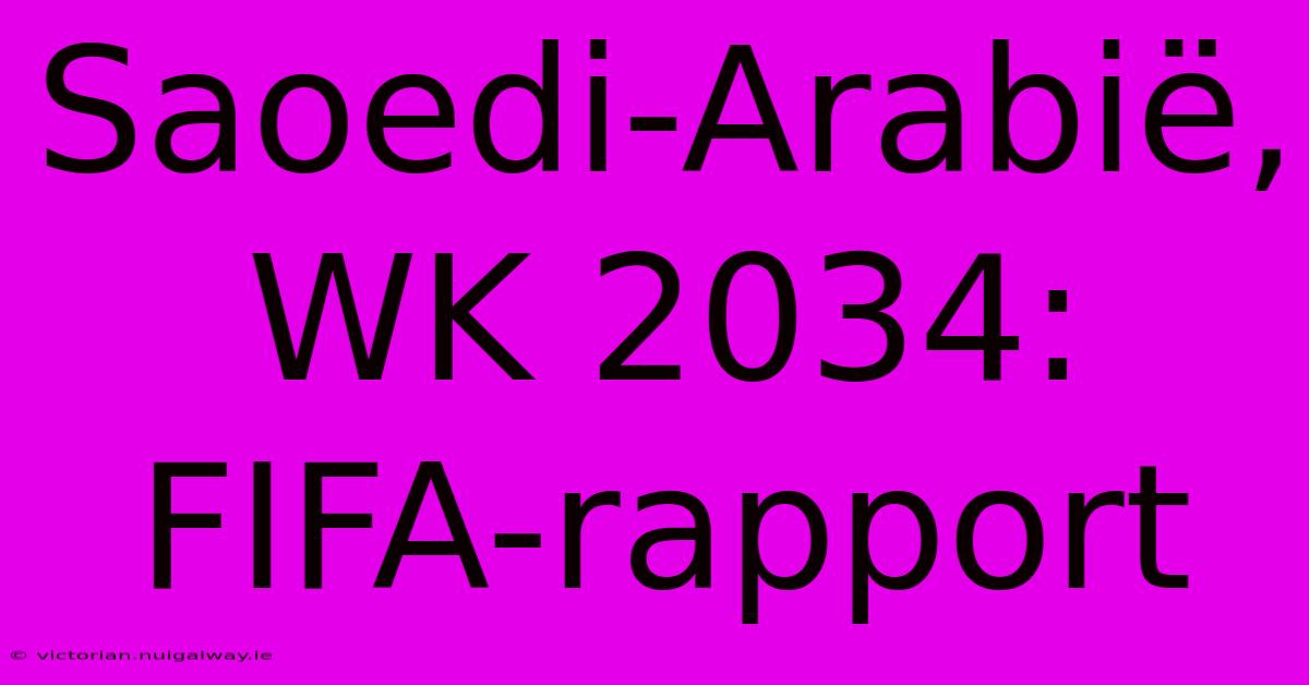 Saoedi-Arabië, WK 2034: FIFA-rapport