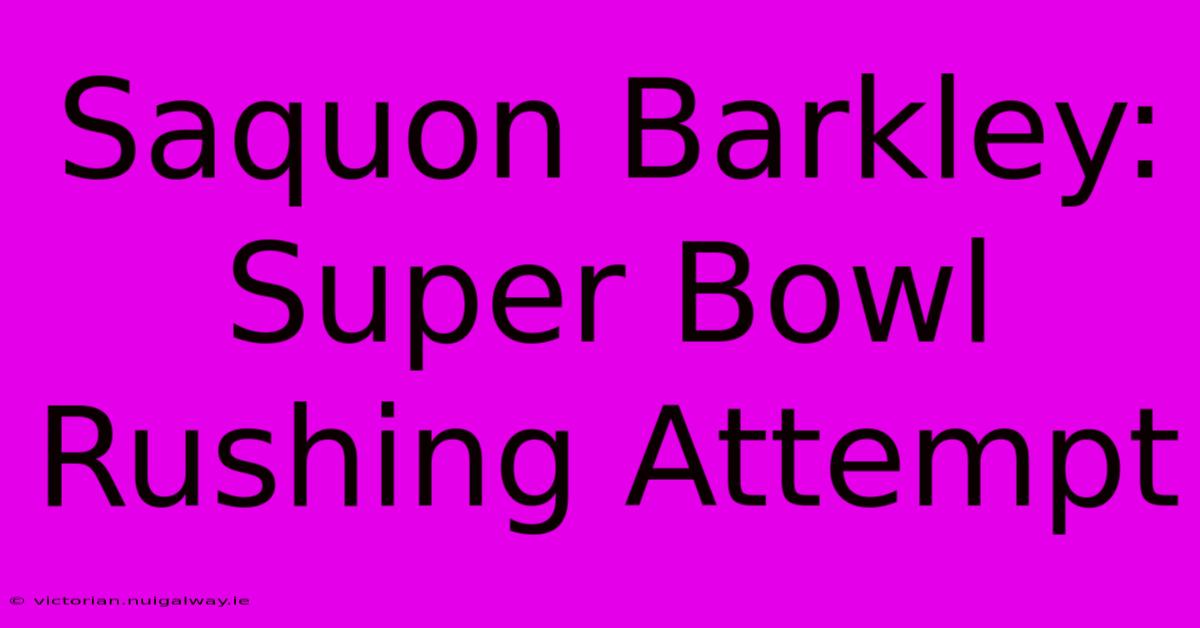 Saquon Barkley: Super Bowl Rushing Attempt