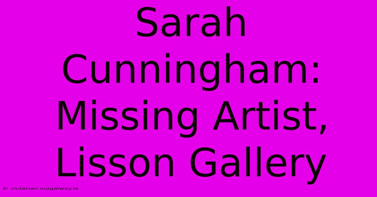 Sarah Cunningham: Missing Artist, Lisson Gallery