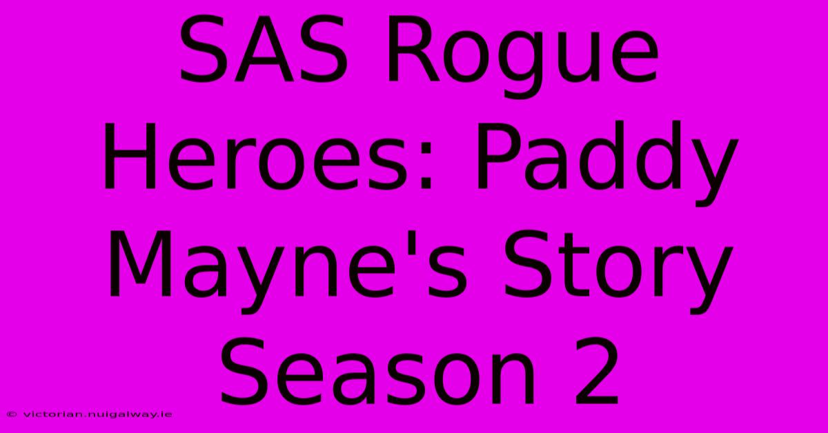 SAS Rogue Heroes: Paddy Mayne's Story Season 2