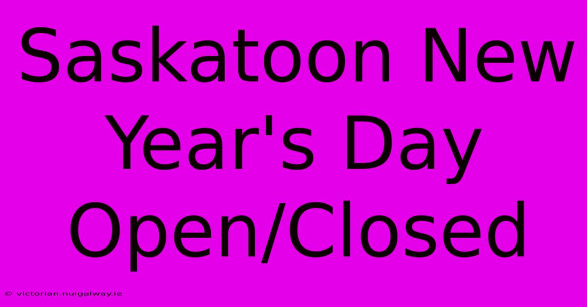 Saskatoon New Year's Day Open/Closed