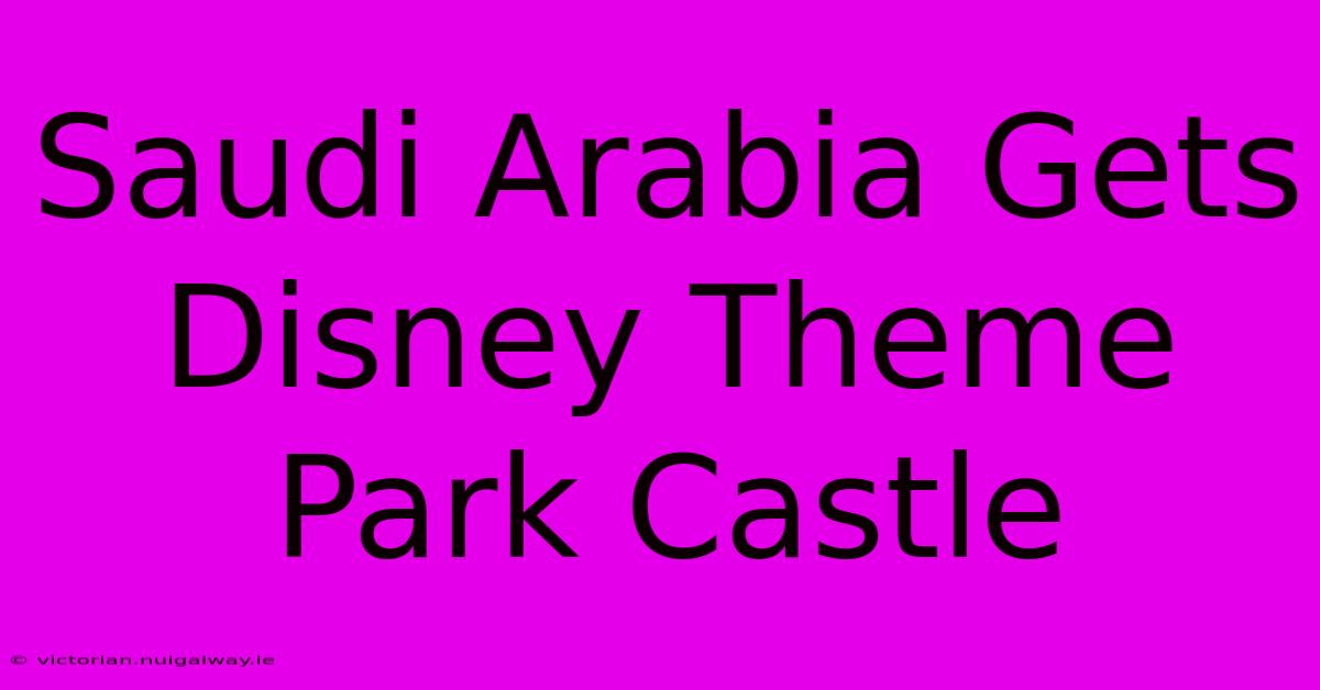 Saudi Arabia Gets Disney Theme Park Castle