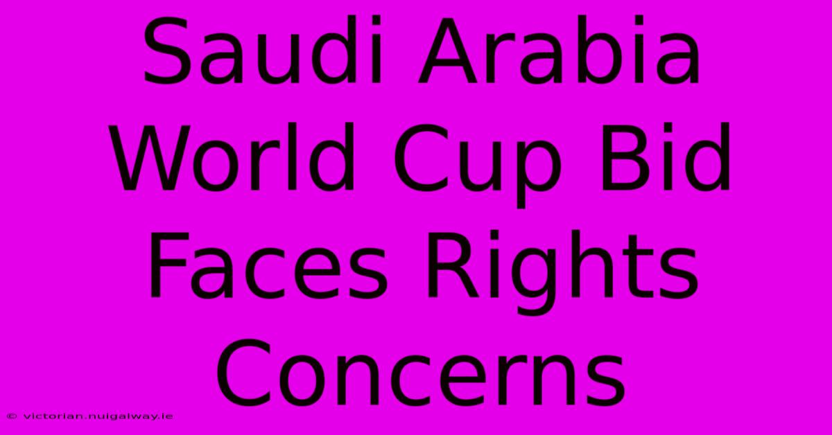 Saudi Arabia World Cup Bid Faces Rights Concerns 