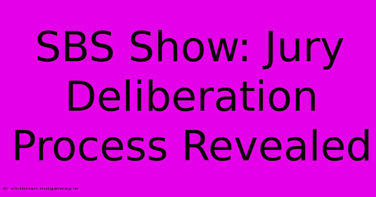 SBS Show: Jury Deliberation Process Revealed