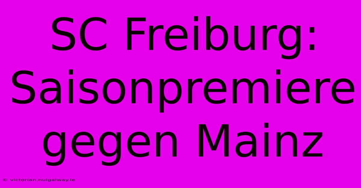 SC Freiburg: Saisonpremiere Gegen Mainz